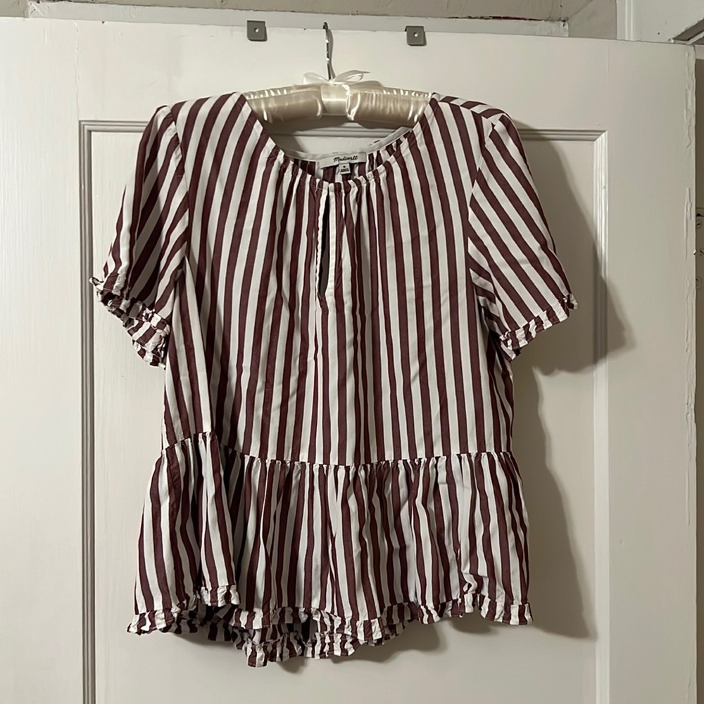 Madewell peplum top, medium